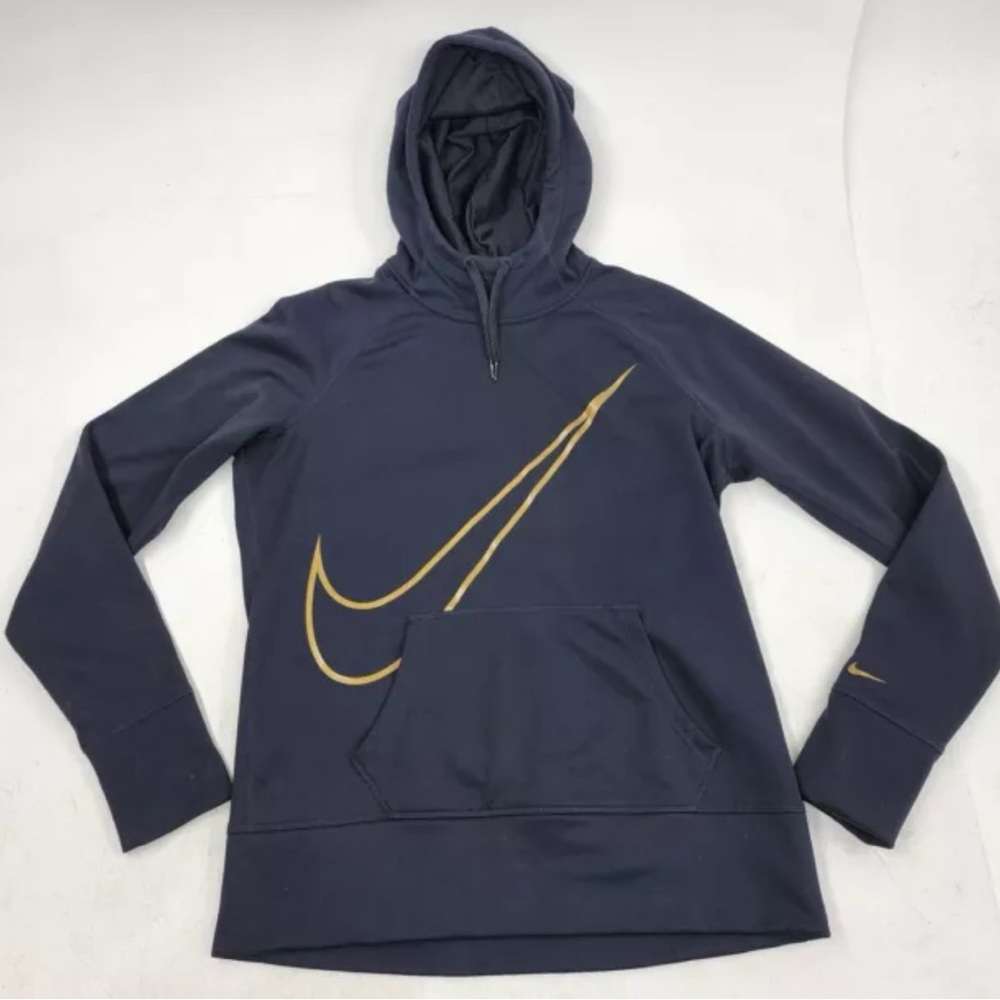 Nike Black Hoodie with Gold Swoosh